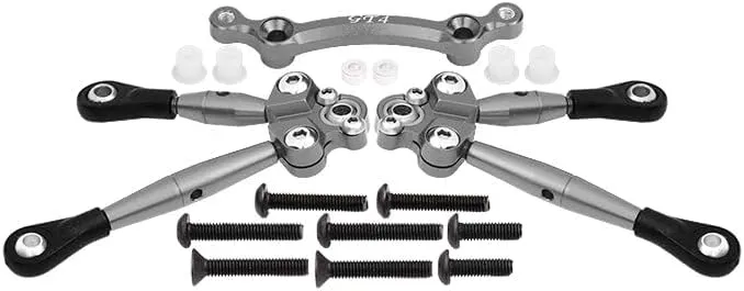 Aluminum Front Tie Rods with Stabilizer for C Hub for 1/10 Traxxas Ford GT 4-Tec 2.0 83056-4/4-Tec 3.0 93054-4 - 3Pc Set Gray Silver