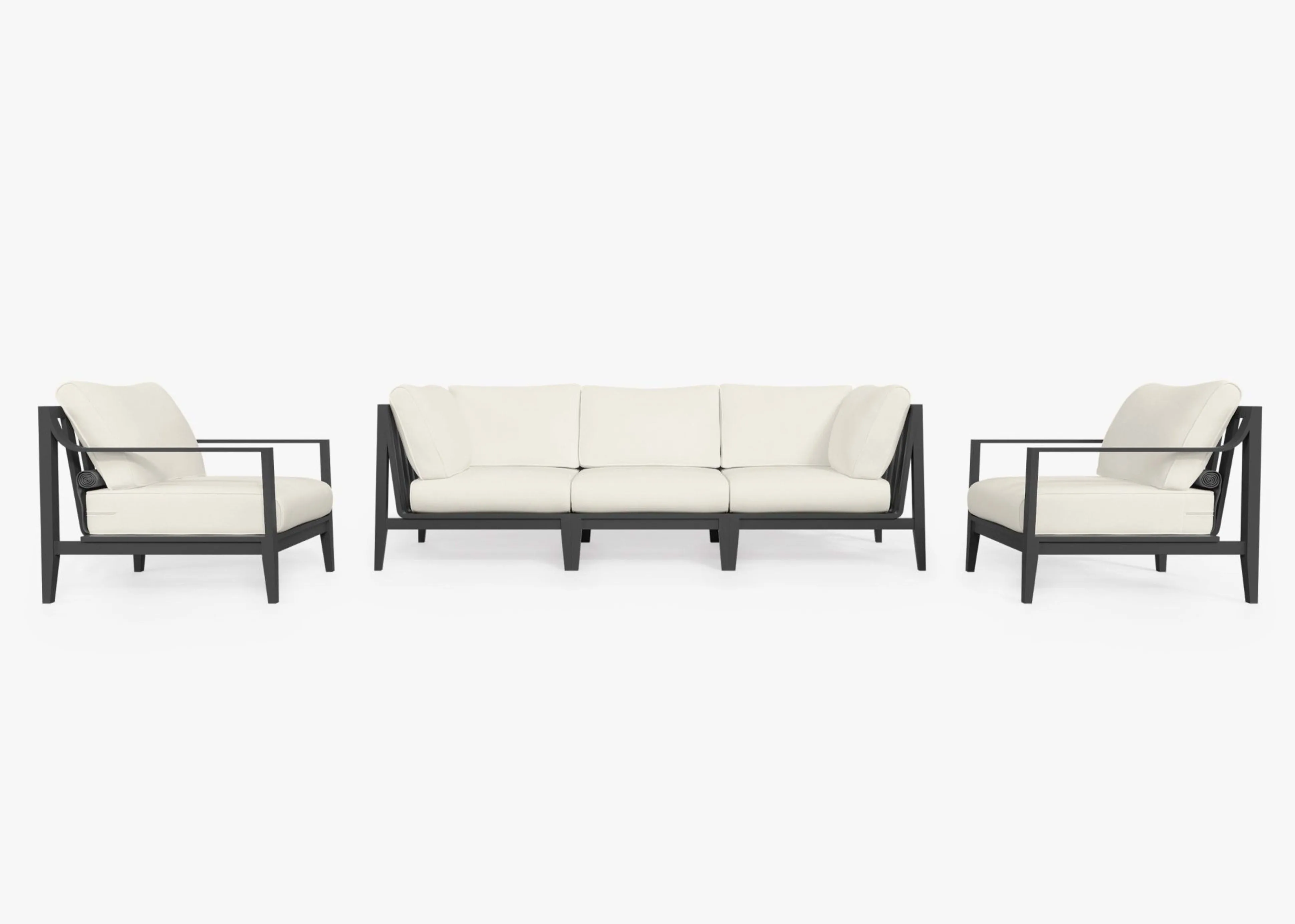 Aluminum Outdoor Sofa with Armchairs - 5 Seat By Outer