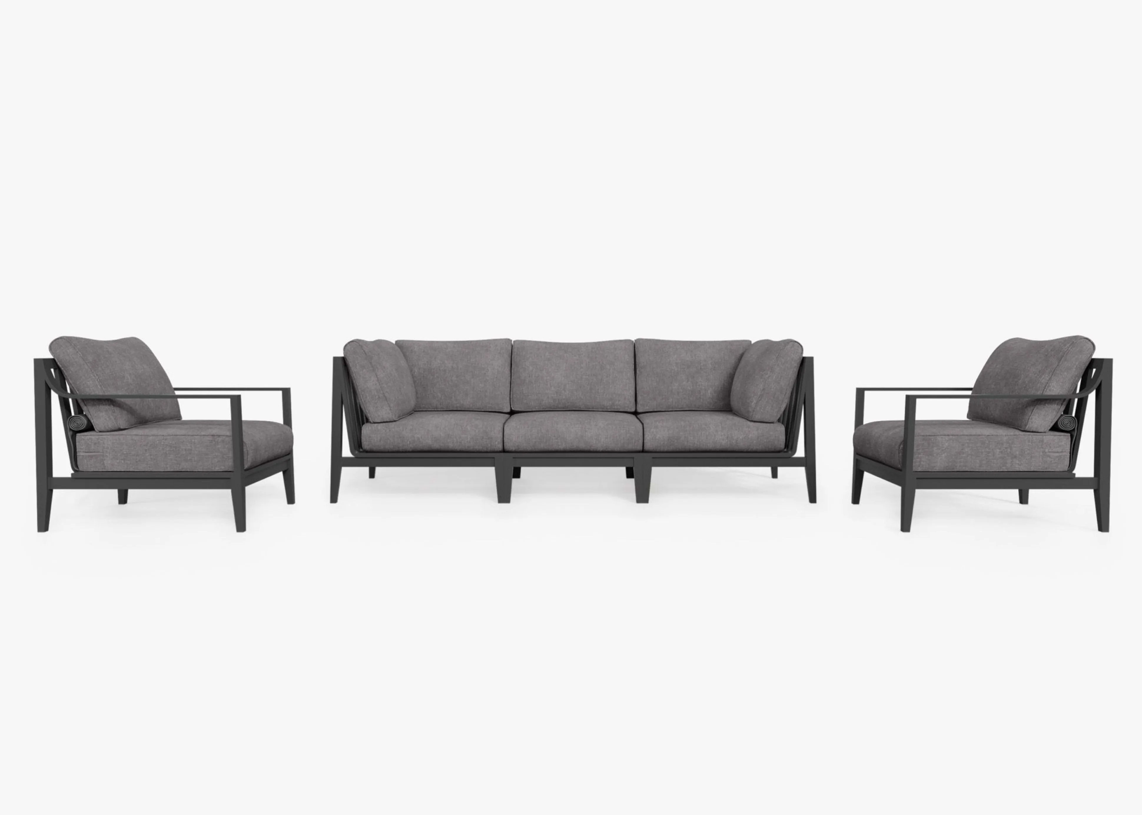 Aluminum Outdoor Sofa with Armchairs - 5 Seat By Outer