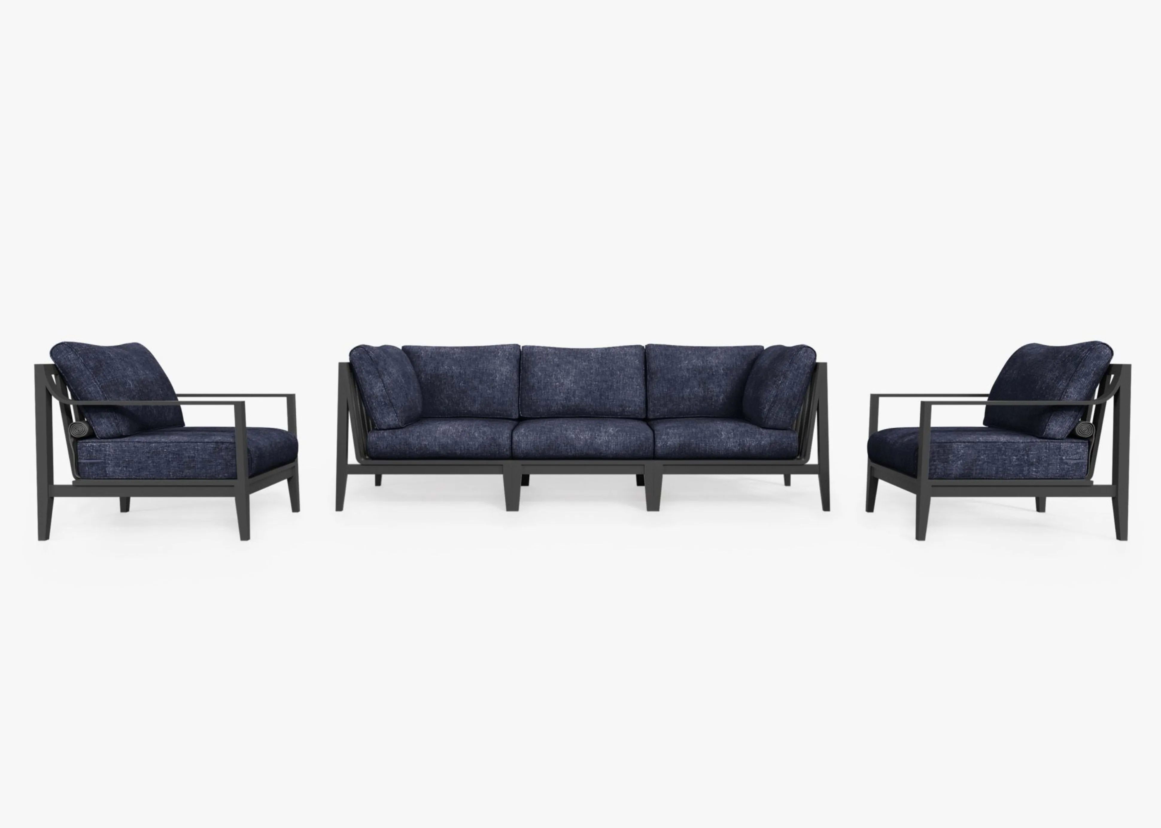Aluminum Outdoor Sofa with Armchairs - 5 Seat By Outer