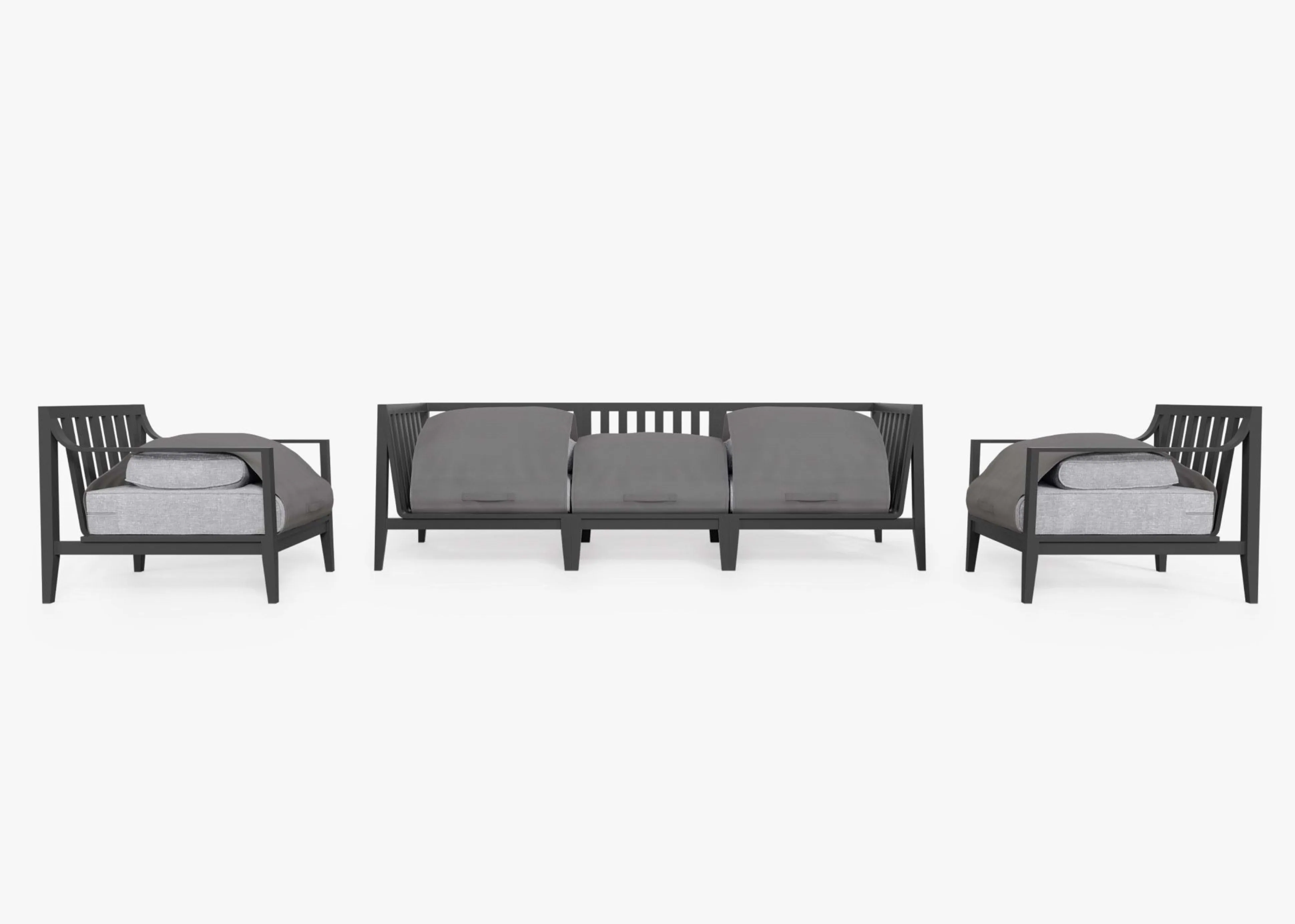 Aluminum Outdoor Sofa with Armchairs - 5 Seat By Outer