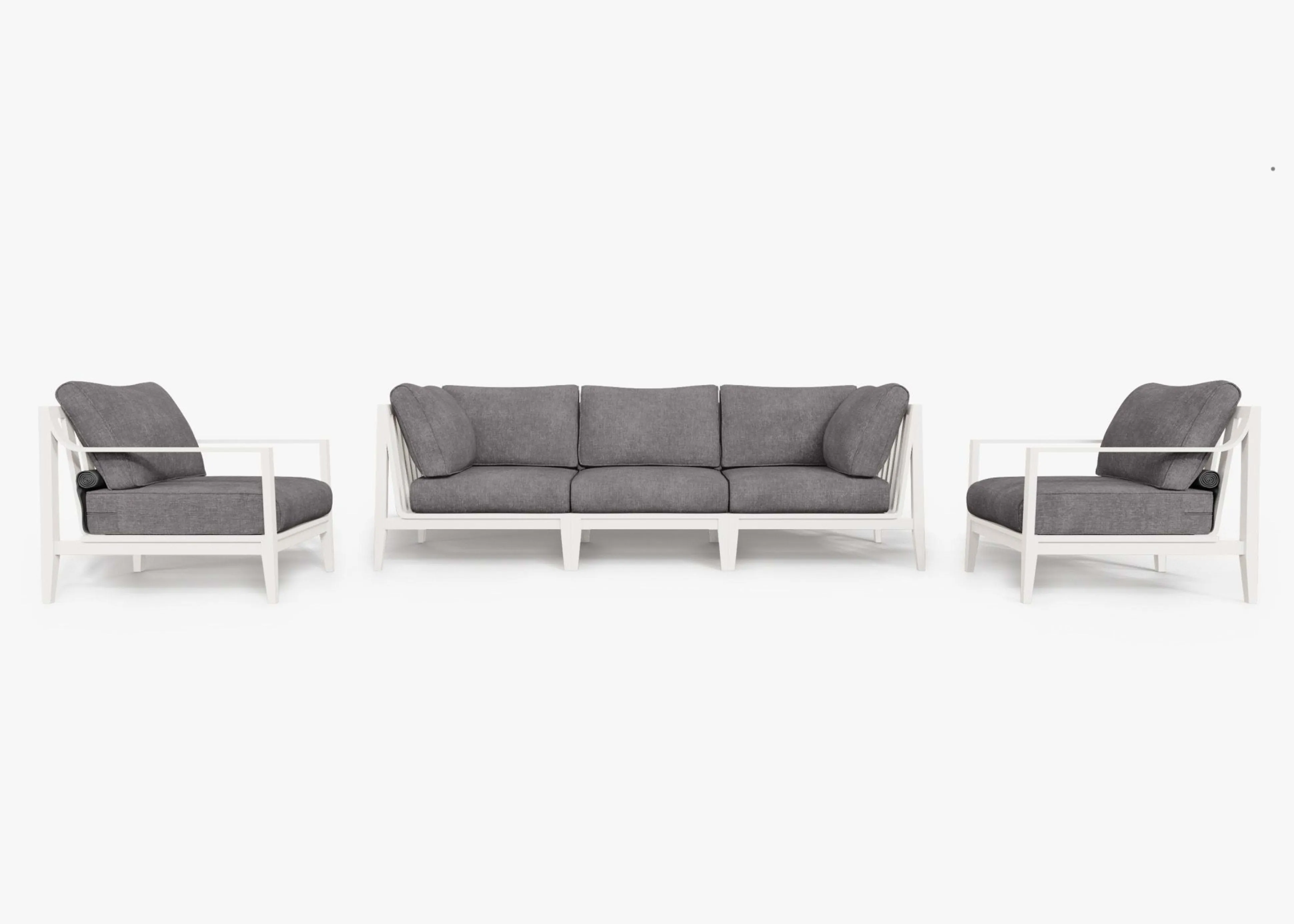 Aluminum Outdoor Sofa with Armchairs - 5 Seat By Outer