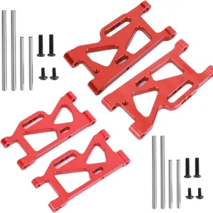 Aluminum WLtoys 144001 Front&Rear Swing Arm Set Upgrade Part for WLtoys 144001 1/14 4WD RC Car(Red)