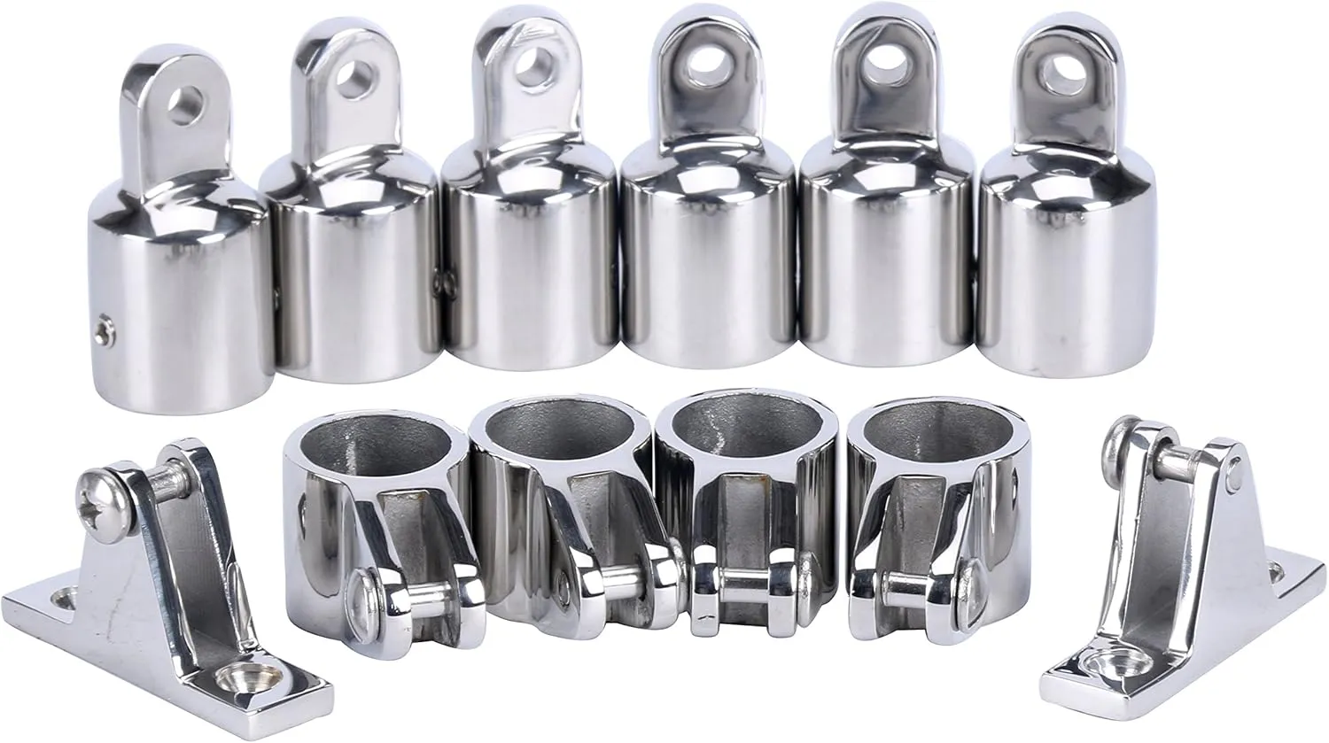 Amarine-made 3 Bow Bimini Top Fittings Fit 7/8" ， Bimini Top, LeaningTech, Boat Stainless Steel Jaw Slide Cap Fittings Marine Hardware Set