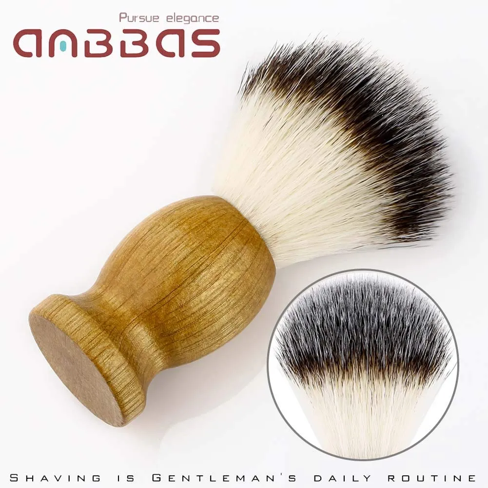 Anbbas Faux Badger Shaving Brush,Stainless Steel Shaving Razor and Brush Stand, Shaving Bowl and 100g Natural Soap Puck Refill,4in1 Wet Shave Kit for Men
