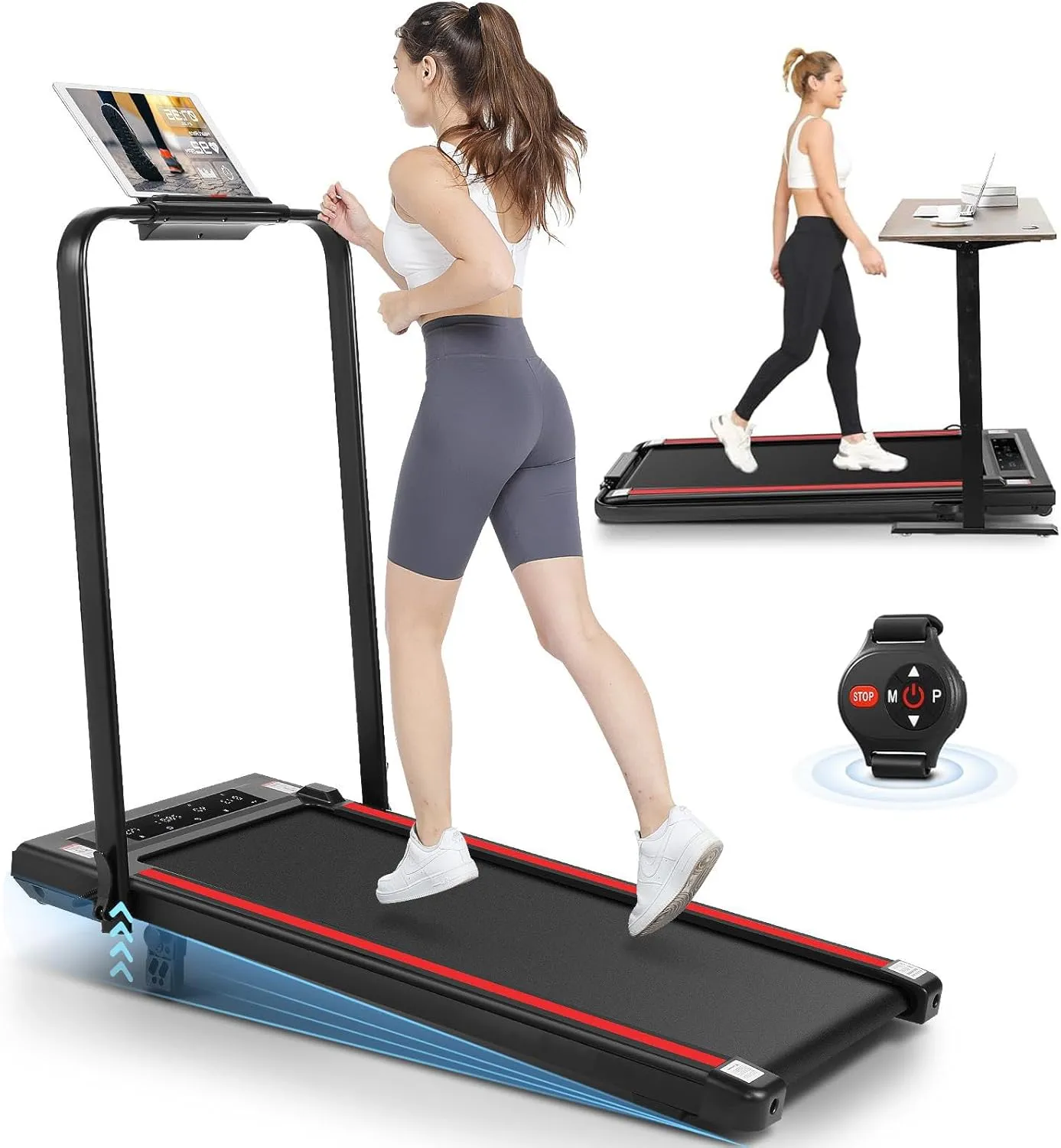ANCHEER Treadmills, 3 in 1 Folding Treadmill with Incline, Walking Pad Treadmill Under Desk for Home Office, Portable Treadmill with Remote Control, Quiet and Powerful, Installation-Free