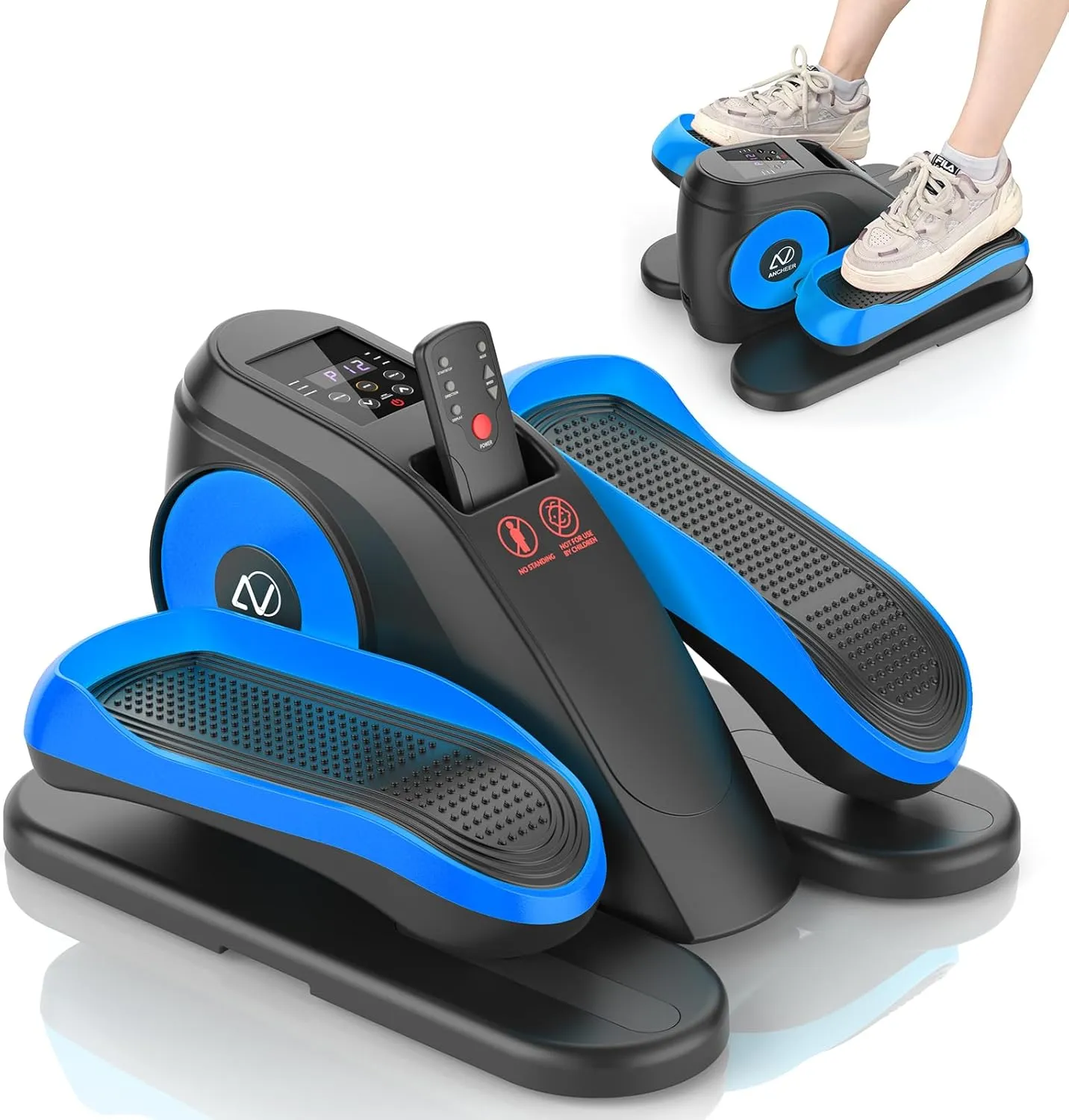 ANCHEER Under Desk Elliptical Machine, Electric Ellipse Leg Exerciser for Seniors with Remote Control, Quiet & Compact Pedal Exerciser, Manual & Auto Mode for Home and Office Use