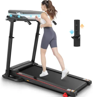 ANCHEER Walking Pad Treadmill with Desk Workstation & Adjustable Height, 300 LBS Weight Capacity Portable Treadmills for Home Office, LED Display Pulse Sensor Running Walking Pad with Incline Desktop