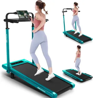 ANCHEER Walking Pad with Desk 47-50.5 Inch Adjustable Height, 8 in 1 Treadmill with 8% Incline for Home Workstation, Folding Treadmill 300lbs Weight Capacity/Ultra-Quiet/Installation-Free
