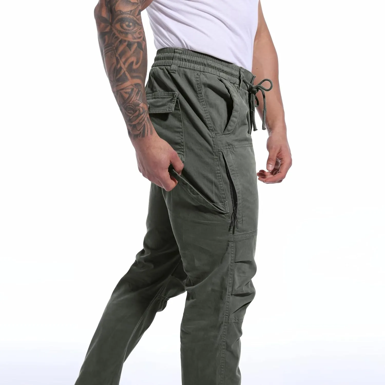 ANOTWENER Men's Stretch Cargo Pants, Tactical Water Resistant Ripstop Lightweight Work Hiking Pants