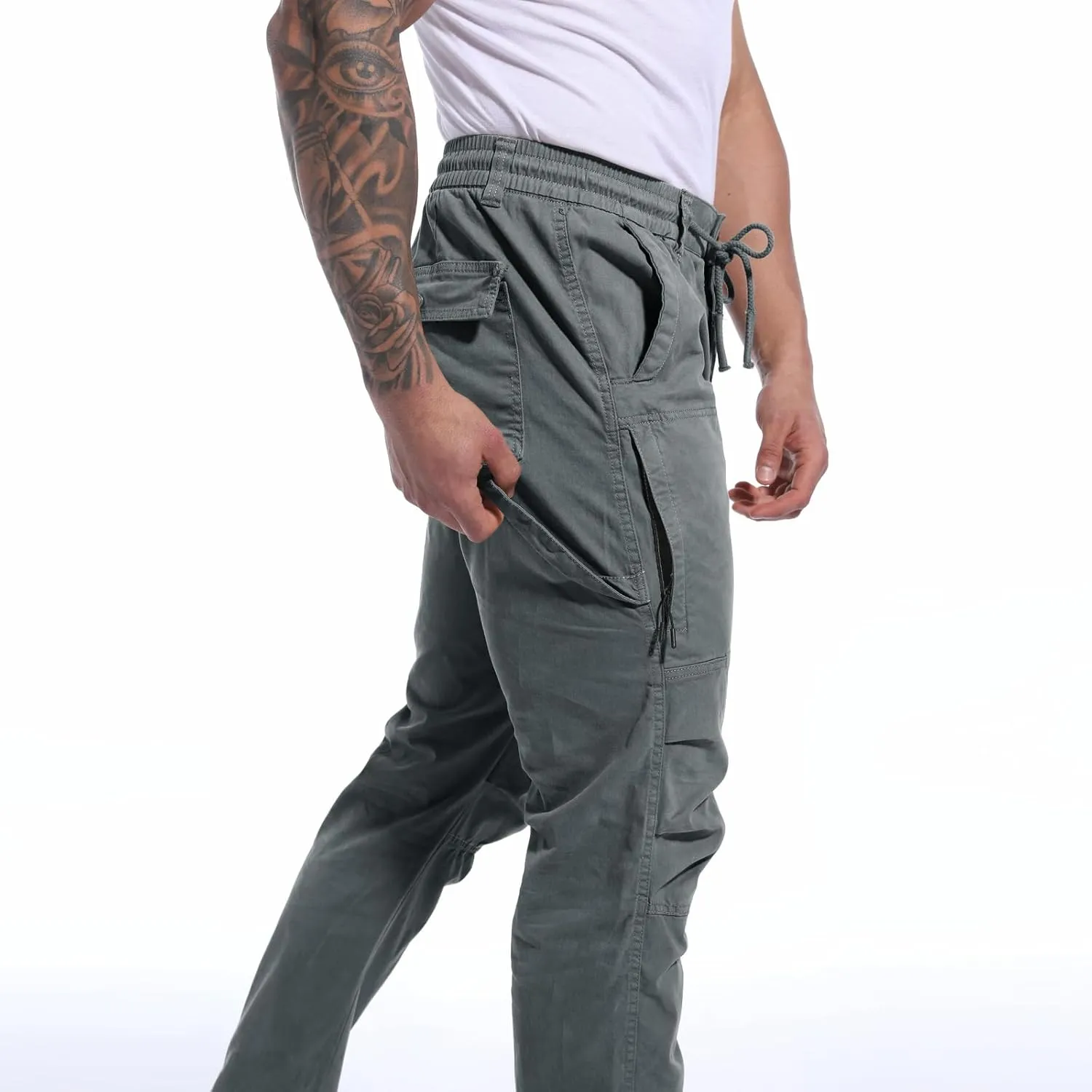 ANOTWENER Men's Stretch Cargo Pants, Tactical Water Resistant Ripstop Lightweight Work Hiking Pants