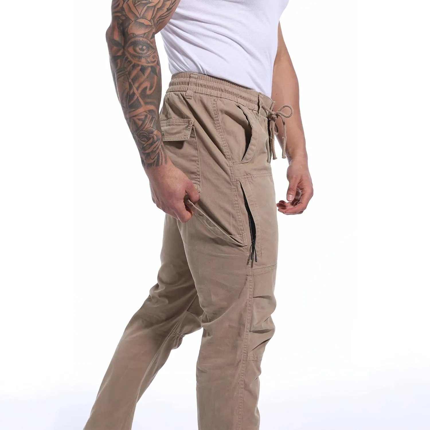 ANOTWENER Men's Stretch Cargo Pants, Tactical Water Resistant Ripstop Lightweight Work Hiking Pants