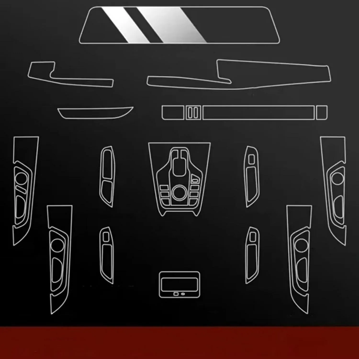 Anti-Scratch Car Interior Film Dashboard Piano Board Shift Center Console Transparent TPU Film,for Chery OMODA A5C5 2022-2024