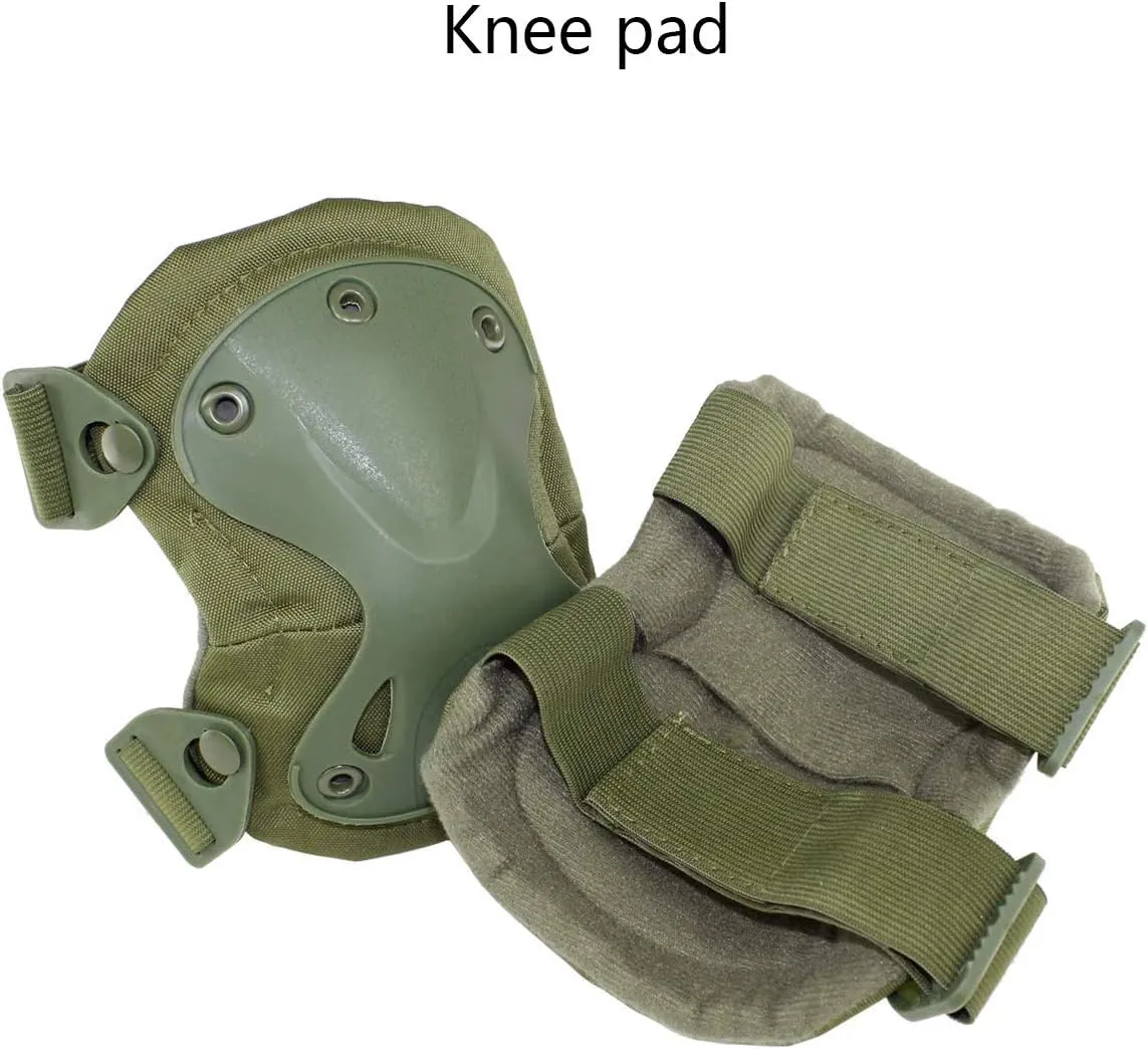 AOUTACC Tactical Combat Knee & Elbow Protective Pads Set for Outdoor CS Paintball Game Cycling Safety Skateboarding Gear Skates Knee Protection Guard Pads