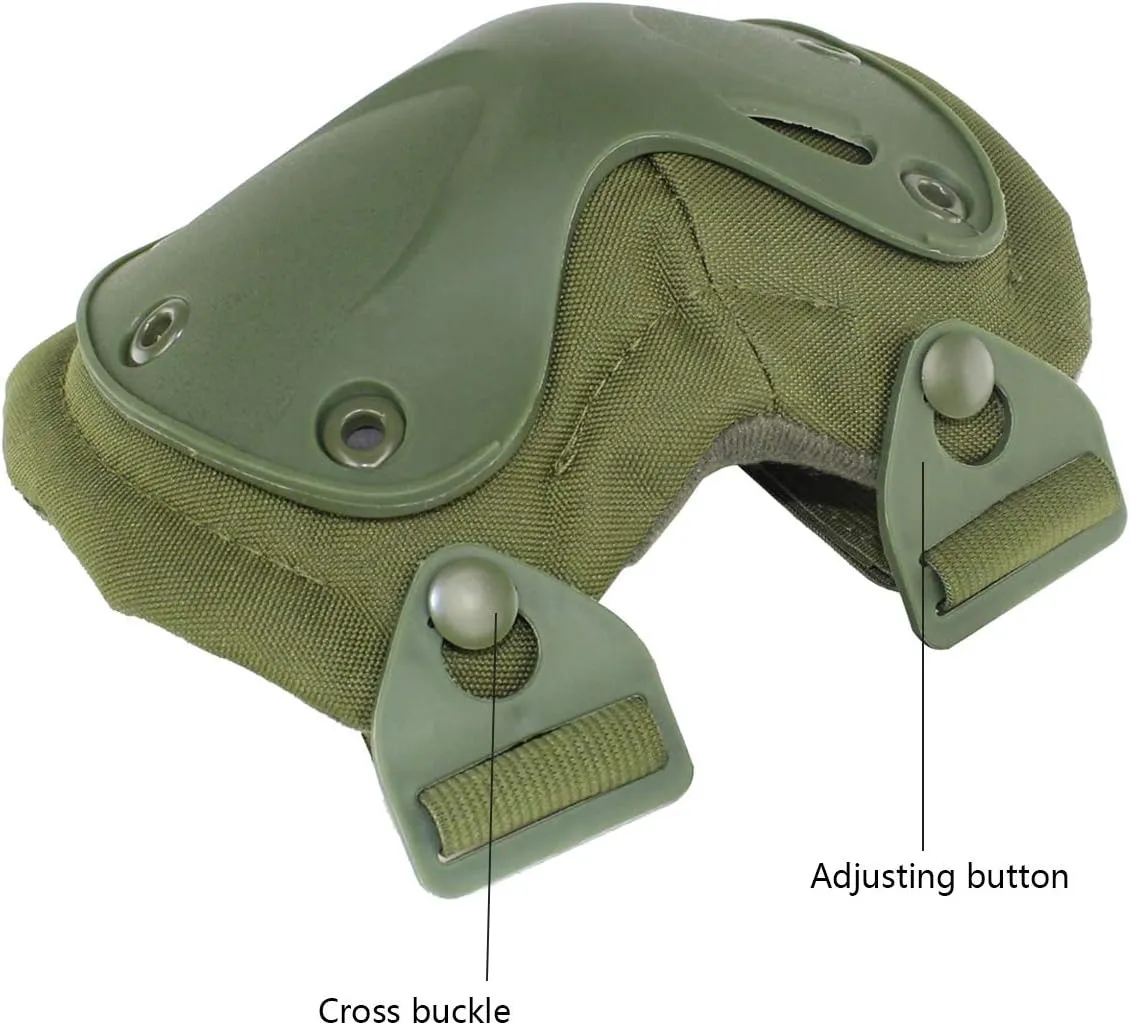 AOUTACC Tactical Combat Knee & Elbow Protective Pads Set for Outdoor CS Paintball Game Cycling Safety Skateboarding Gear Skates Knee Protection Guard Pads