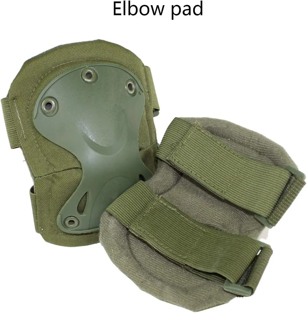 AOUTACC Tactical Combat Knee & Elbow Protective Pads Set for Outdoor CS Paintball Game Cycling Safety Skateboarding Gear Skates Knee Protection Guard Pads