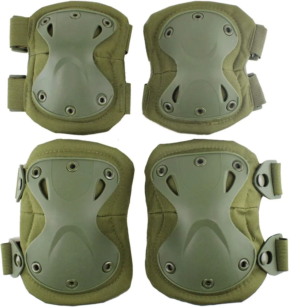 AOUTACC Tactical Combat Knee & Elbow Protective Pads Set for Outdoor CS Paintball Game Cycling Safety Skateboarding Gear Skates Knee Protection Guard Pads
