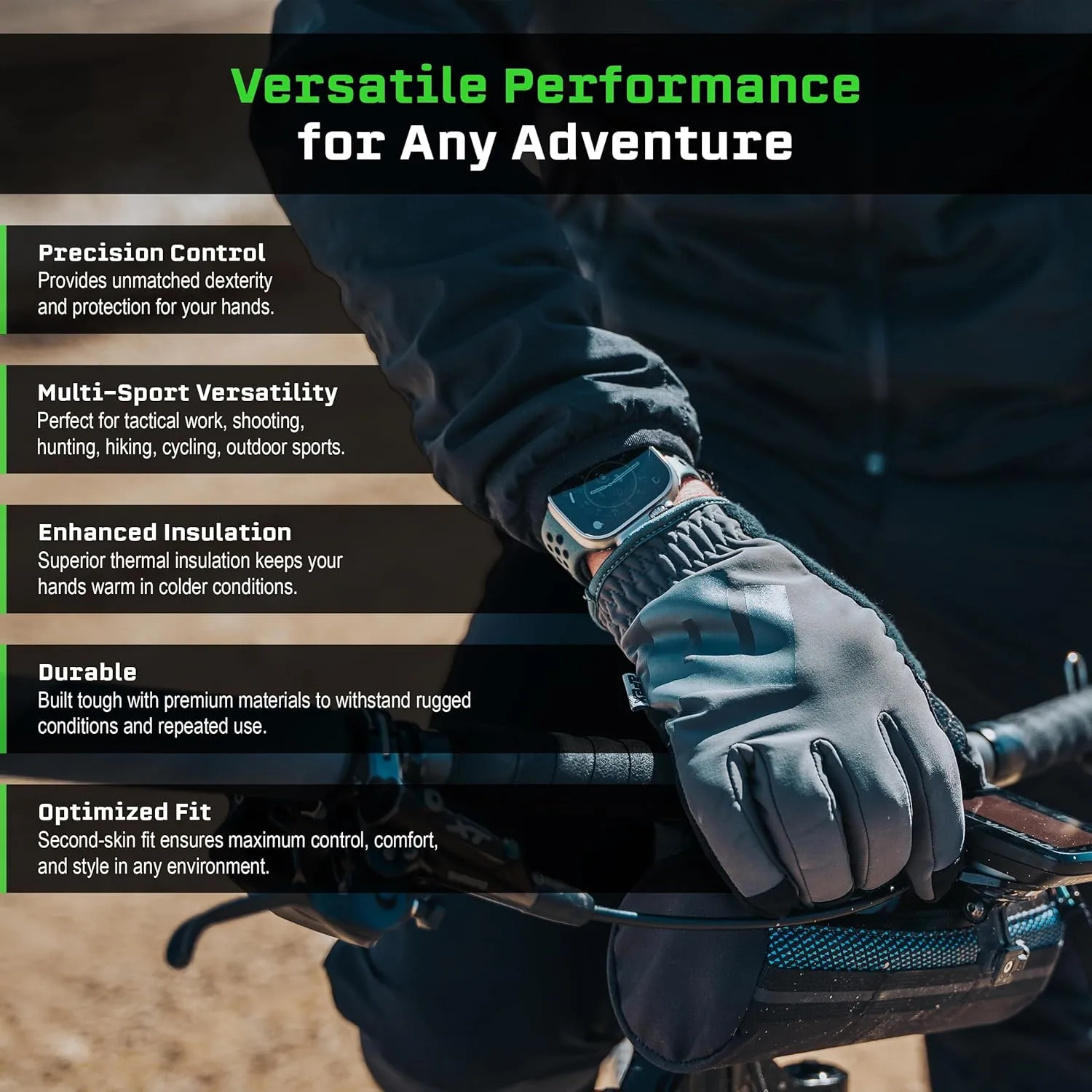APEX 2.0 Cold Weather Gloves Touchscreen Fingers, Thermal Insulated for Winter Work Tactical Shooting Hunting Sports