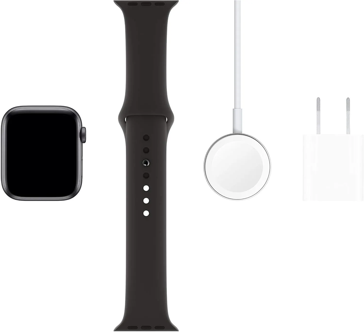 Apple Watch Series 5 (GPS   Cellular, 44MM) - Space Gray Aluminum Case with Black Sport Band (Renewed)