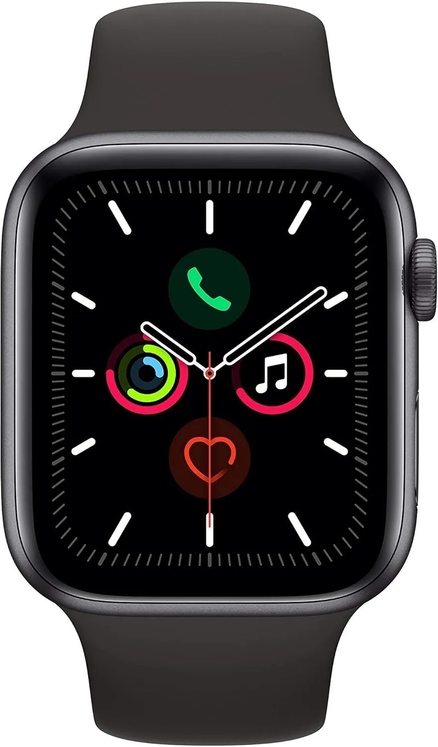 Apple Watch Series 5 (GPS   Cellular, 44MM) - Space Gray Aluminum Case with Black Sport Band (Renewed)
