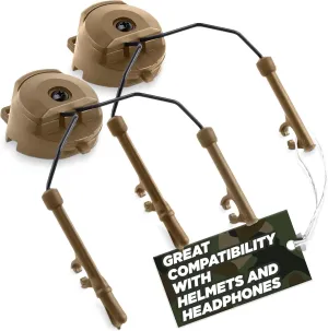 ARC Rail Adapter for Tactical Headsets – Compatible with Peltor Comtac II/III, Earmor M31/M32, Sordin – Fits FAST, MICH, EXFIL Helmets – Airsoft, Range, Law Enforcement – Secure Mount, No Tools Needed