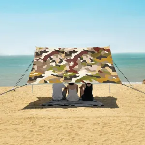 Army Camouflage Colorful Pattern Beach Camping Tent Sun Shelter for Whole Family, Beach Shade Canopy with UPF50  UV Protection,Easy Set Up and Carry,Outdoor Shade for Trips, Fishing, Backyard F