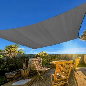 Artpuch 20'X20' Dark Grey Rectangular Sun Shade Sail Canopy Fabric Cloth Screen HDPE 95% UV Block Outdoor, Windproof & Breathable for Patio Garden Backyard Pool (We Make Custom Size)