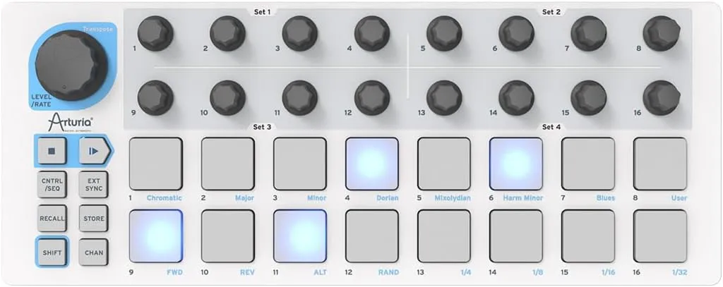 Arturia - BeatStep - Compact MIDI Controller & Sequencer with Creative Software for Recording - 16 Pads, 16 Encoders