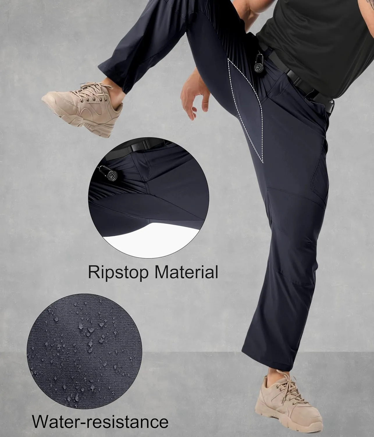 Arunlluta Men’s Tactical Pants, Ripstop Water Resistant Cargo Work Pants for Men, Stretch Hiking Pants Lightweight