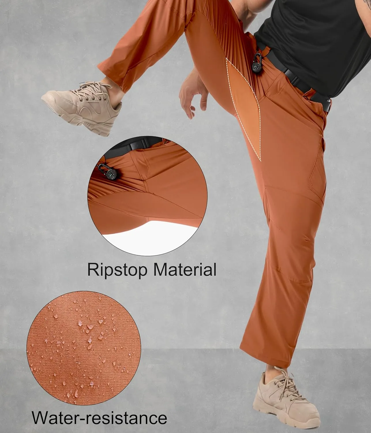 Arunlluta Men’s Tactical Pants, Ripstop Water Resistant Cargo Work Pants for Men, Stretch Hiking Pants Lightweight