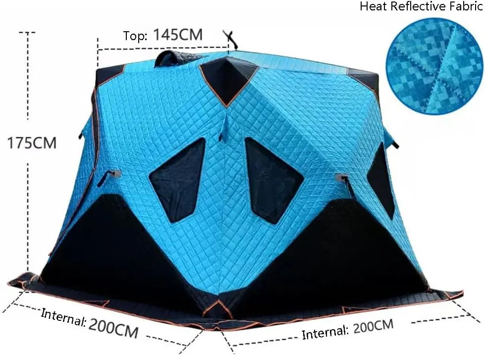 ASSYA Camping Equipment Winter Fishing Tent Ice Fishing Shelter Heat Reflective Fabric Three-Layer Quilted Insulation Effect is Good