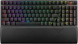 ASUS ROG Strix Scope II 96 Wireless Gaming Keyboard, Tri-Mode Connection, Dampening Foam & Switch-Dampening Pads, Hot-Swappable Pre-lubed ROG NX Snow Switches, PBT Keycaps, RGB-Black