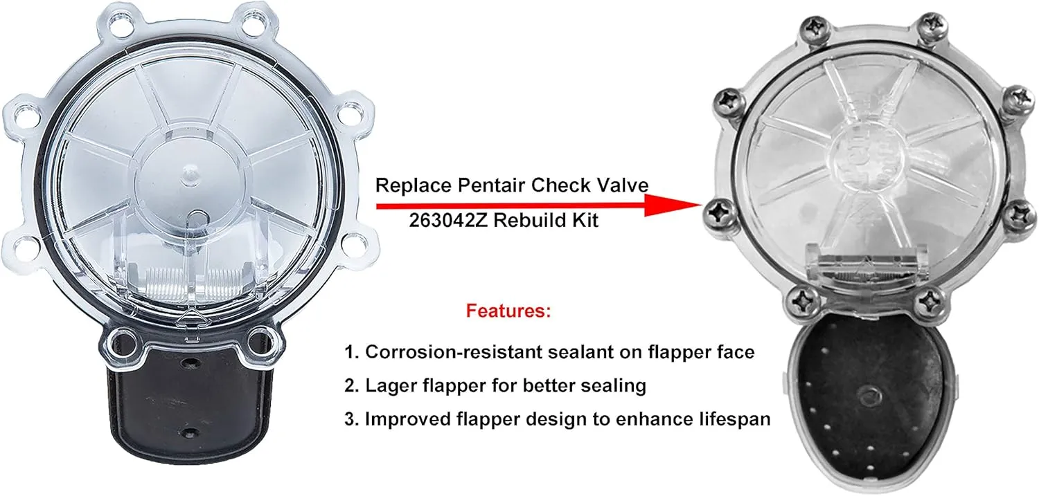 ATIE Upgraded Pool Check Valve Rebuild Kit Compatible with Pentair 263042Z Check Valve Rebuild Kit for 2" Check Valve 263042 ONLY (Not Compatible with FullFLOXF Check Valves 263060 & 263077) (2 Pack)