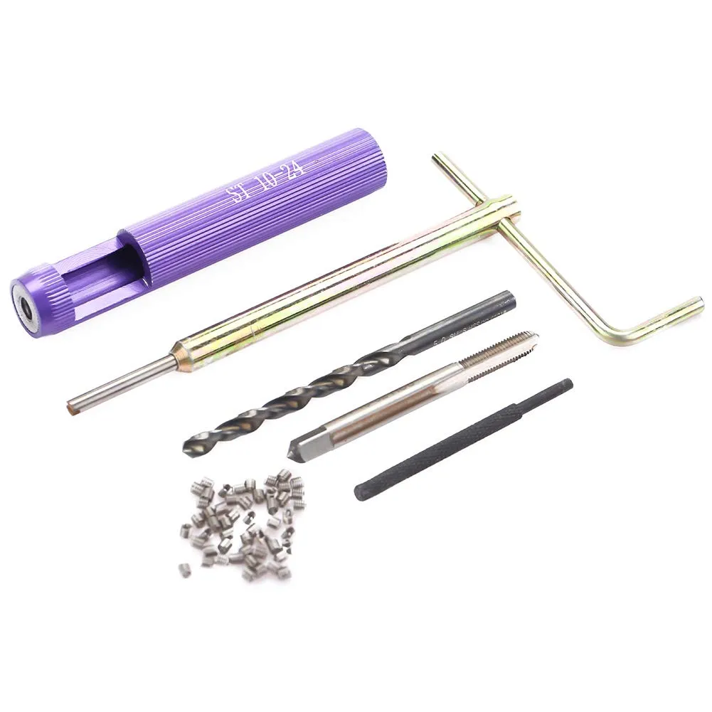 AUNMAS 50Pcs Stainless Steel Coiled, 10 24 Helicoil Kit Wire Helical Screw Thread Inserts Kit Imperial 10 24Unc X 1.5D
