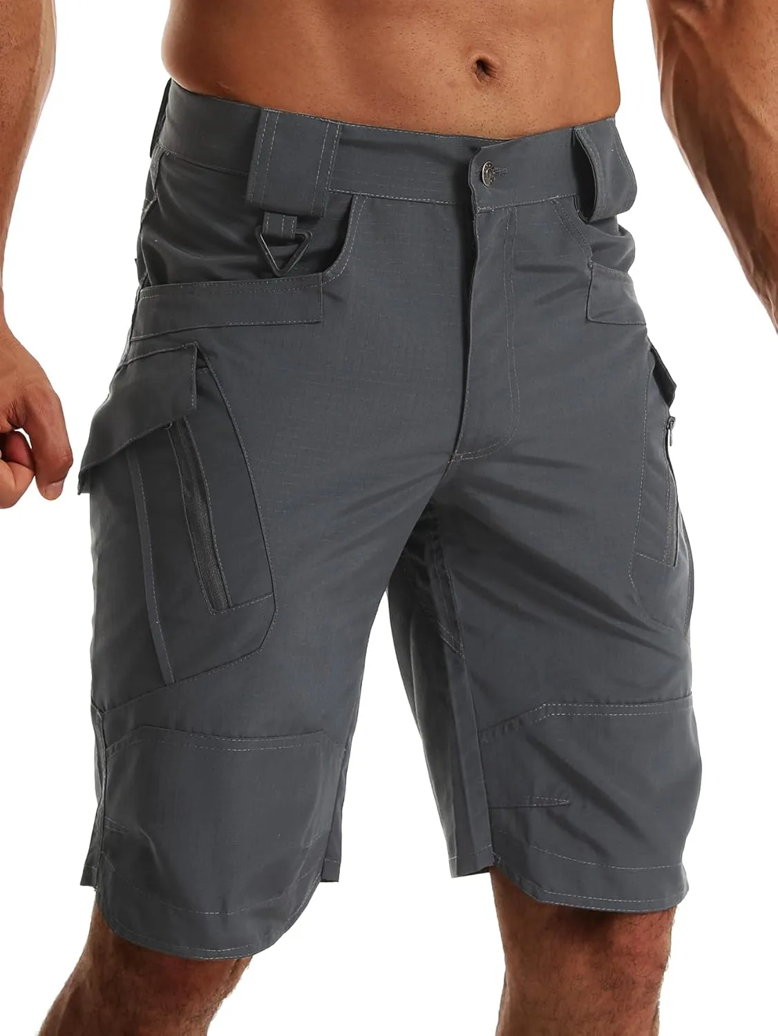 AUTIWITUA Men's Hiking Shorts Waterproof Tactical Cargo Short Pants Quick Dry Work Shorts with Multi Pockets(No Belt)