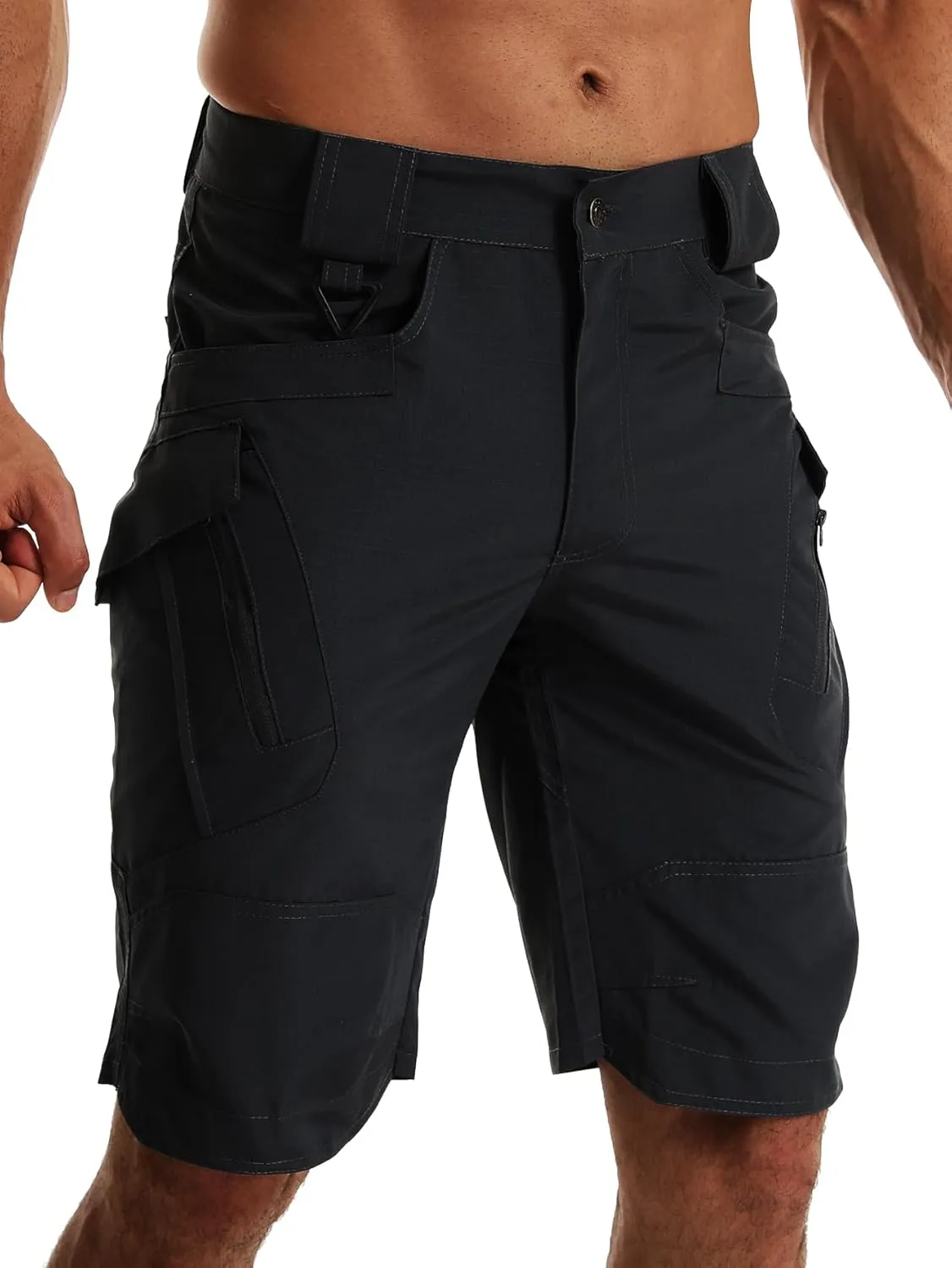 AUTIWITUA Men's Hiking Shorts Waterproof Tactical Cargo Short Pants Quick Dry Work Shorts with Multi Pockets(No Belt)
