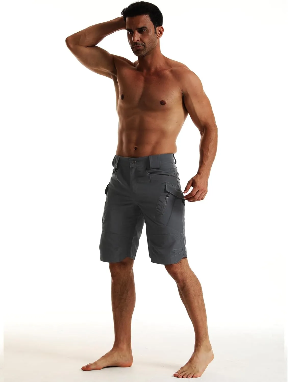 AUTIWITUA Men's Hiking Shorts Waterproof Tactical Cargo Short Pants Quick Dry Work Shorts with Multi Pockets(No Belt)