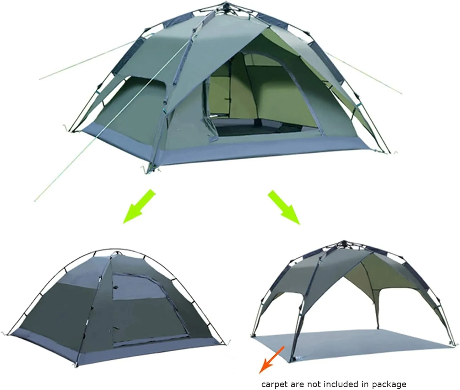 Automatic Tent Camping Tent for 3 to 4 People Instant Setup Easy Protable Backpack Family Camping Tent