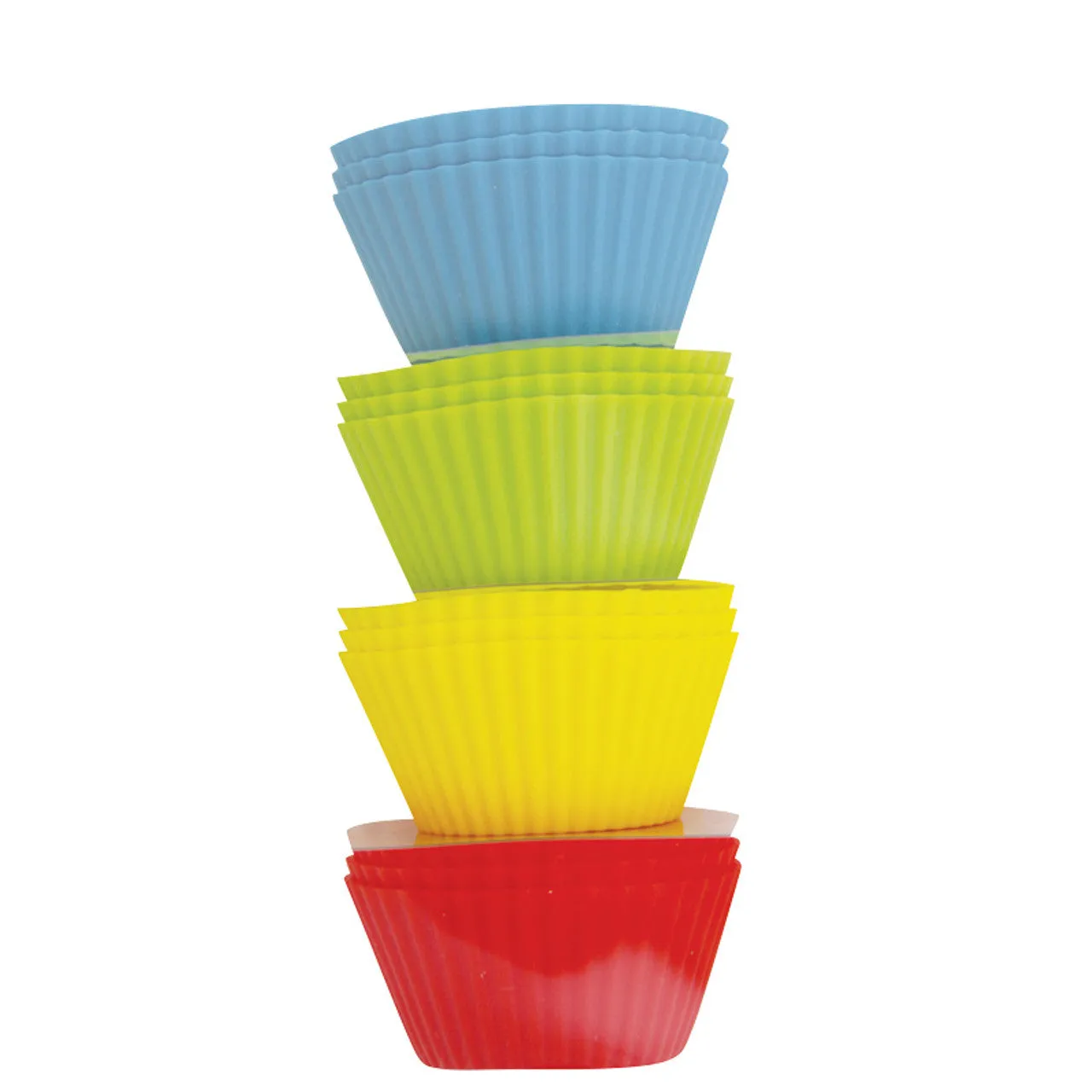 Avanti - Silicone Cupcake Cups 12 Piece Set - Red/Blue/Green/Yellow