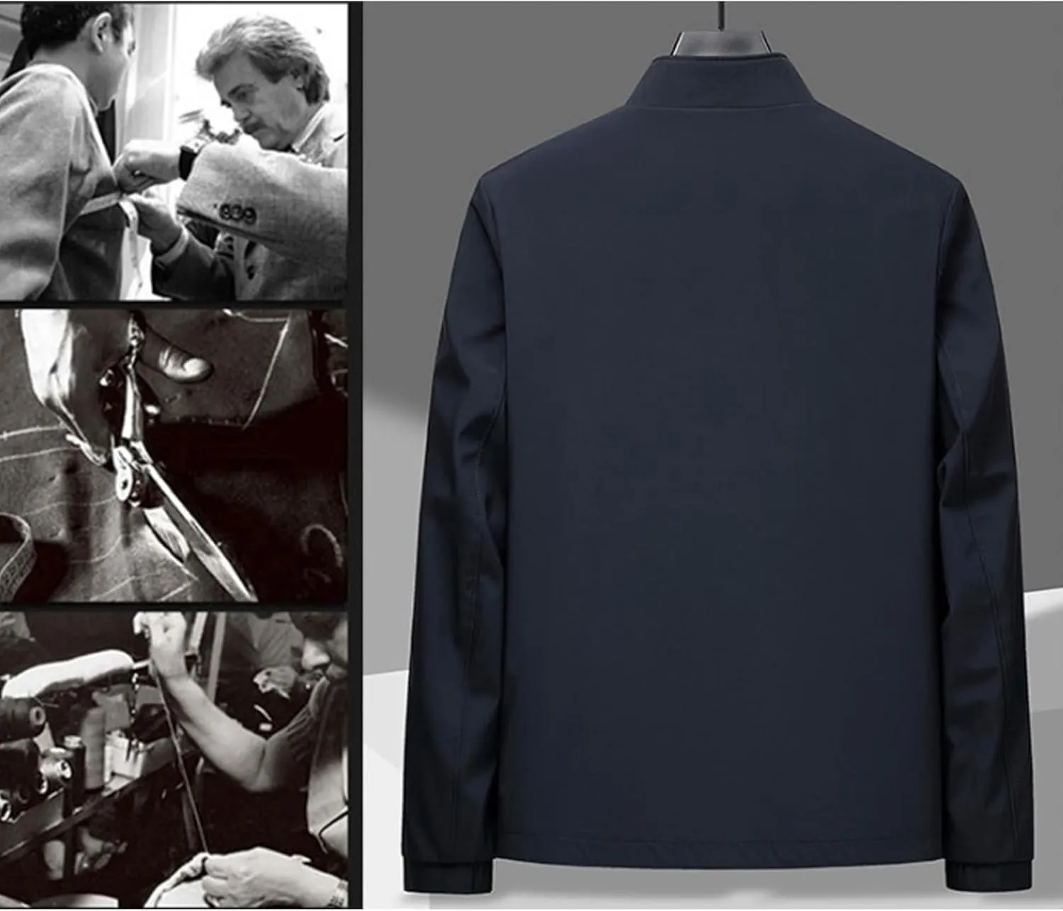 Aviation Men's Standing Collar Zipper Casual Jacket, Men Lightweight Jacket, Men's Lightweight Casual Multi-pocket Coat