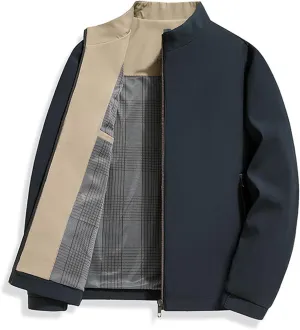Aviation Men's Standing Collar Zipper Casual Jacket, Men Lightweight Jacket, Men's Lightweight Casual Multi-pocket Coat