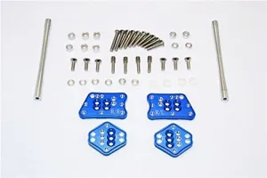 Axial SCX10 II Upgrade Parts (AX90046, AX90047) Aluminum Front & Rear Adjustable Mount for Original Shock Tower - 1 Set Blue