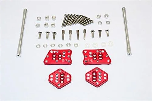 Axial SCX10 II Upgrade Parts (AX90046, AX90047) Aluminum Front & Rear Adjustable Mount For Original Shock Tower - 1 Set Red
