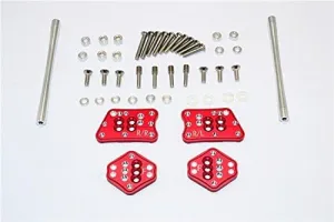 Axial SCX10 II Upgrade Parts (AX90046, AX90047) Aluminum Front & Rear Adjustable Mount For Original Shock Tower - 1 Set Red