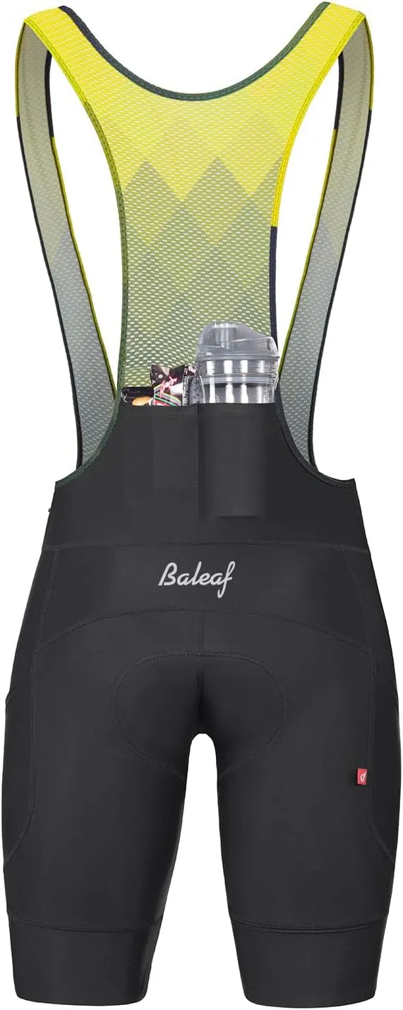 baleaf Men's Cycling Bib Shorts 4D Padded, Road Bike Cycling Bibs Biking Bicycle Shorts Gel Pockets UPF50 