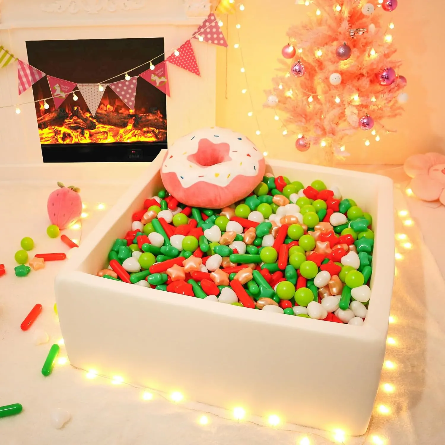 Ball Pit Balls for Toddlers, 150 Pieces Star and Hearts Plastic Toy Balls for Kids Ball Pits,for Baby Toddler Birthday, Playpen Play Tent, Baby Pool Water Toys, Party Decoration