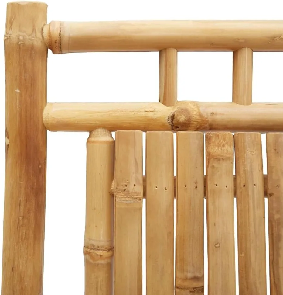 Bamboo Folding Patio Chairs 6-Pack 20.9"x26"x39" Natural Outdoor Furniture Set with Armrests Foldable Design for Garden Dining Camping Beach