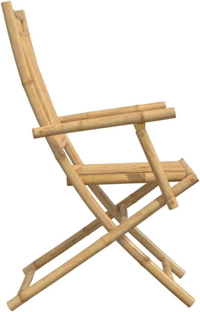 Bamboo Folding Patio Chairs 6-Pack 20.9"x26"x39" Natural Outdoor Furniture Set with Armrests Foldable Design for Garden Dining Camping Beach