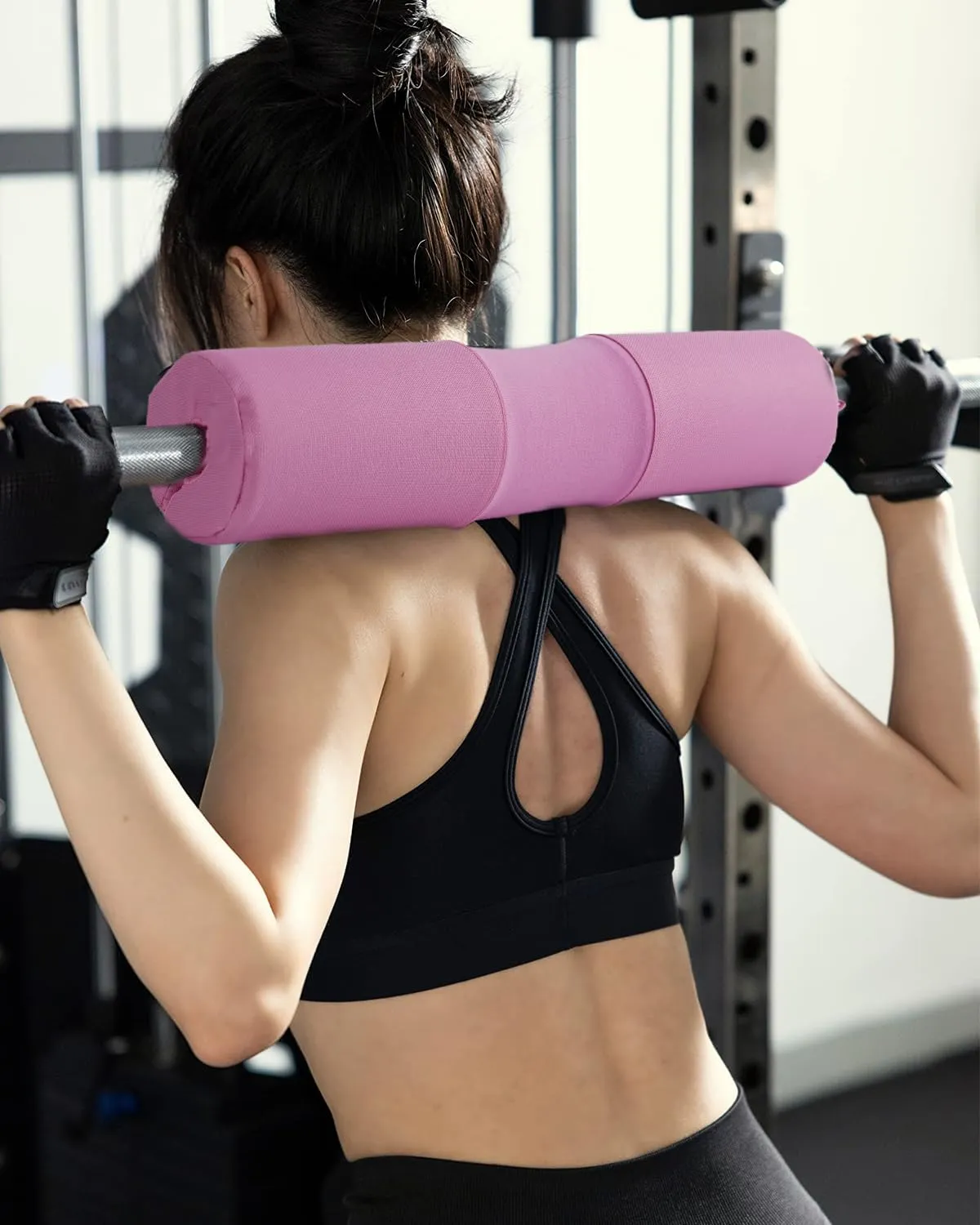 Barbell Squat Pad Set- Nylon Padding AntiSlip- Thick Foam Barbell Pad for Squats Cushion,Lunges&Bar Padding for Hip Thrusts -Standard Olympic Weight Bar Pad (Wrist Straps Weightlifting-Ankle Straps)