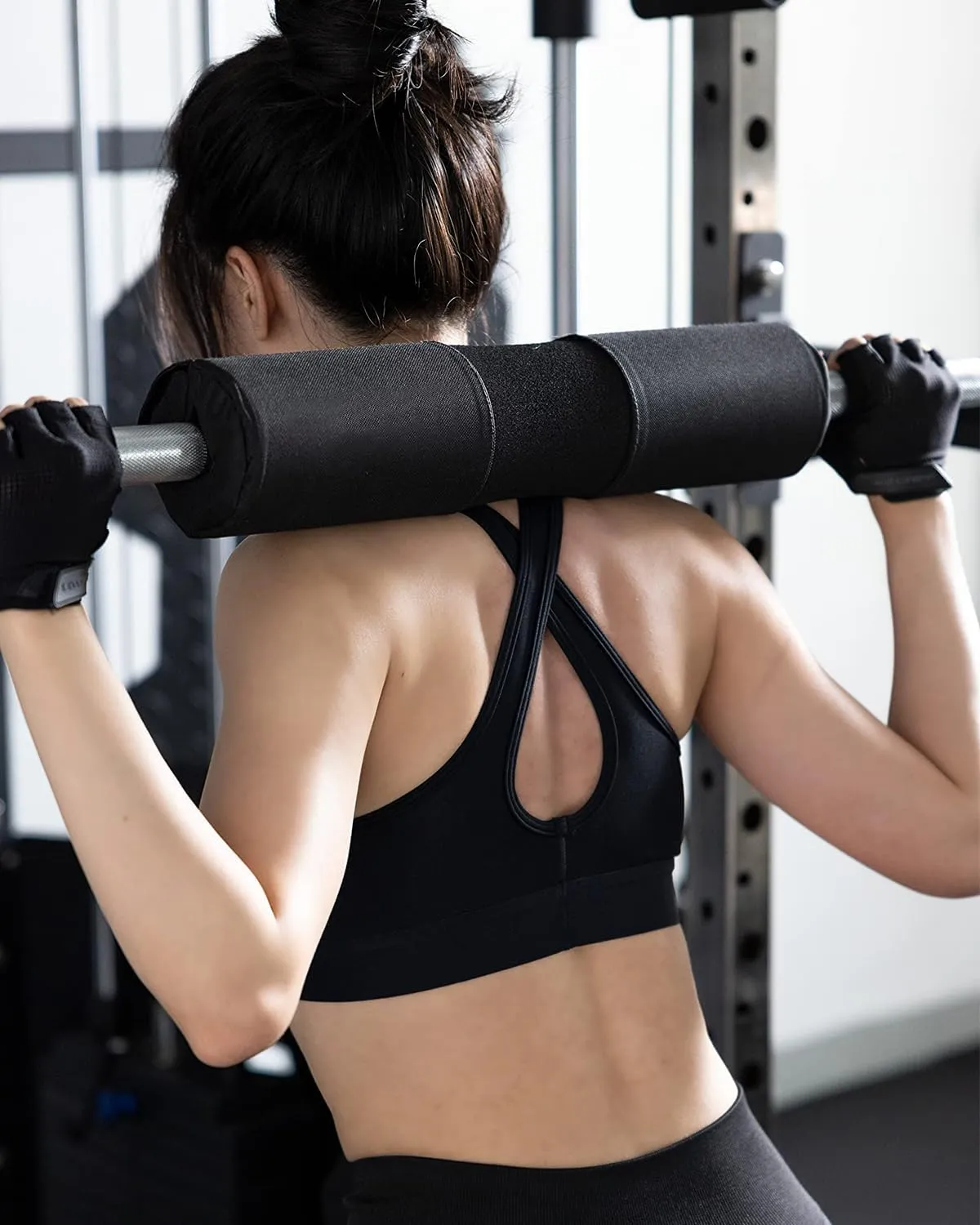 Barbell Squat Pad Set- Nylon Padding AntiSlip- Thick Foam Barbell Pad for Squats Cushion,Lunges&Bar Padding for Hip Thrusts -Standard Olympic Weight Bar Pad (Wrist Straps Weightlifting-Ankle Straps)